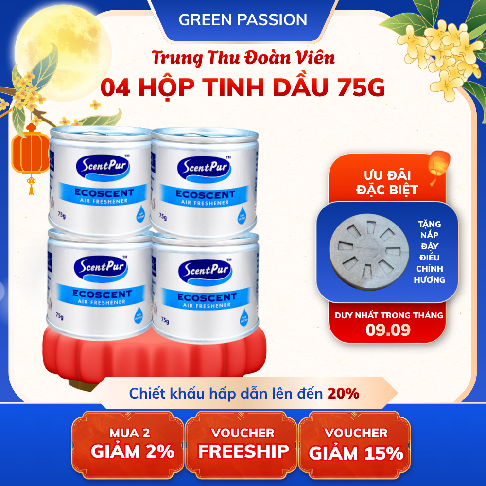 COMBO 04 Tinh dầu ScentPur 75g thơm lâu, thanh lọc không khí - Hương thơm như Khách sạn, Cinema CGV