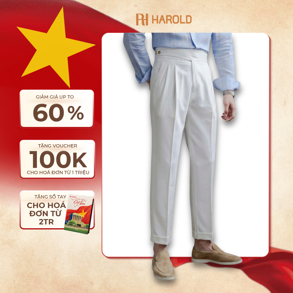 [Premium] Quần Âu Nam Cạp Cao Ống Suông Cao Cấp Harold Gurkha Season 5 Vải Thoáng Mát, Chống Nhăn, Đ