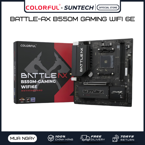 Mainboard Colorful BATTLE-AX B550M-GAMING WIFI6E V14 - AMD AM4, Wi-Fi 6E, PCIe 4.0, mATX, Chính Hãng