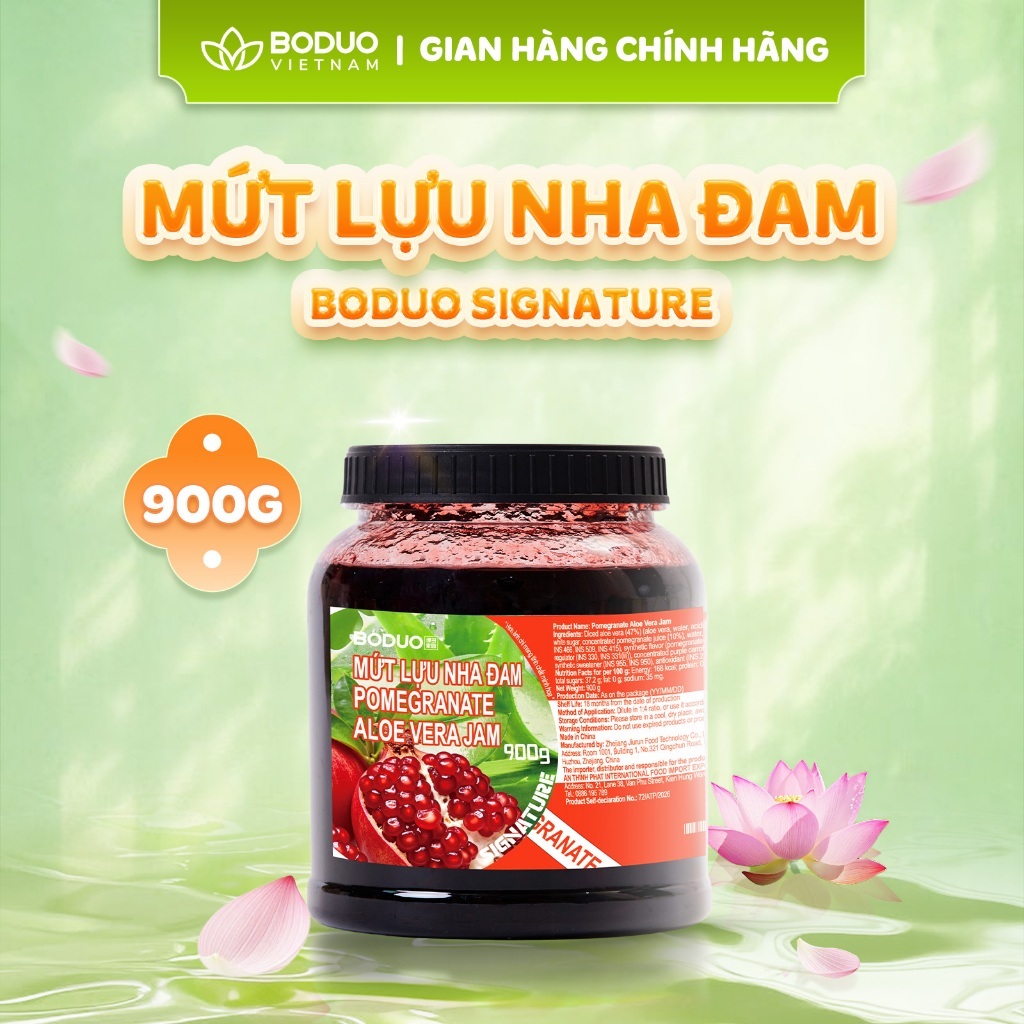 Mứt Pha Chế Boduo Signature Lựu Nha Đam 900g