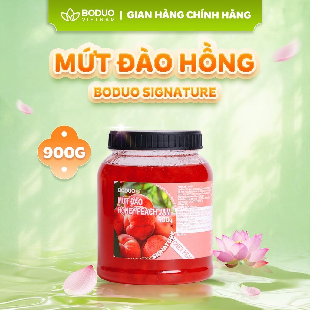 Mứt Pha Chế Boduo Signature Hương Đào 900g