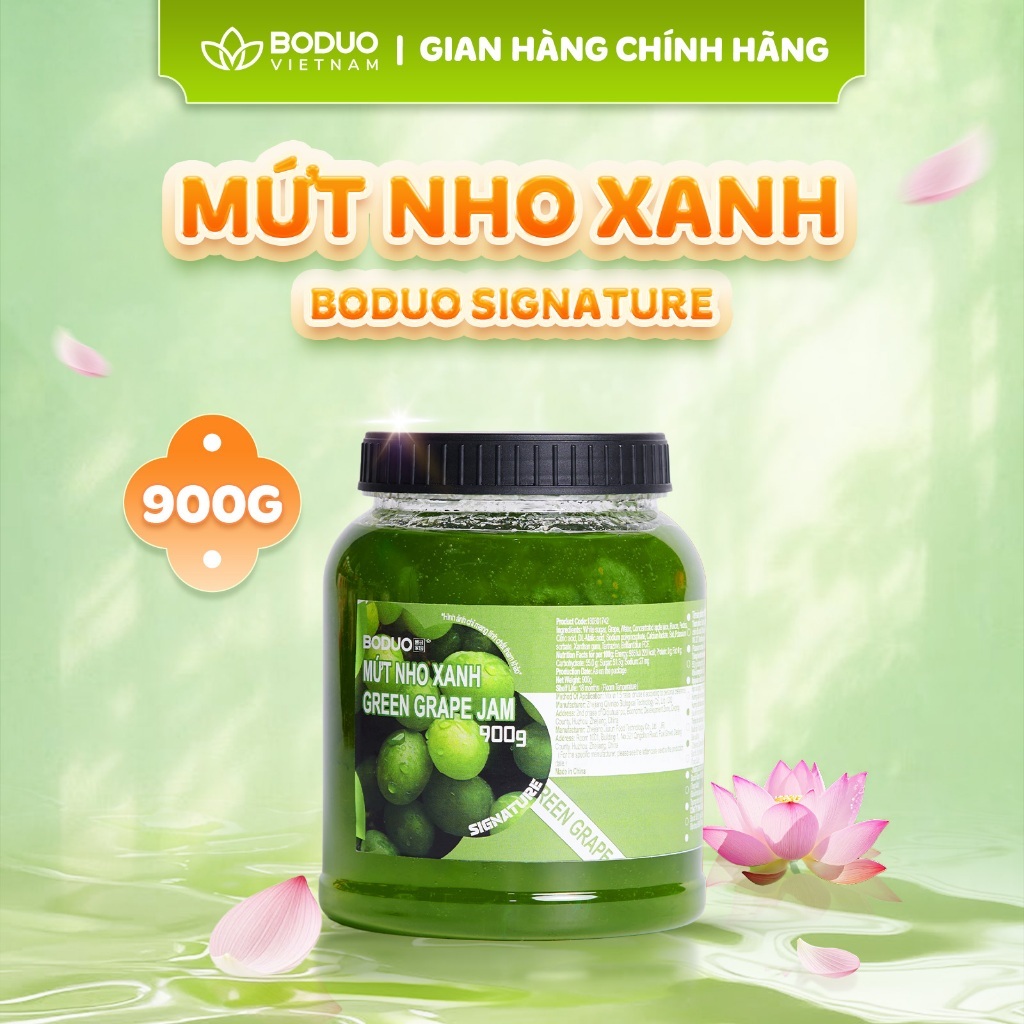 Mứt Pha Chế Boduo Signature Nho Xanh 900g