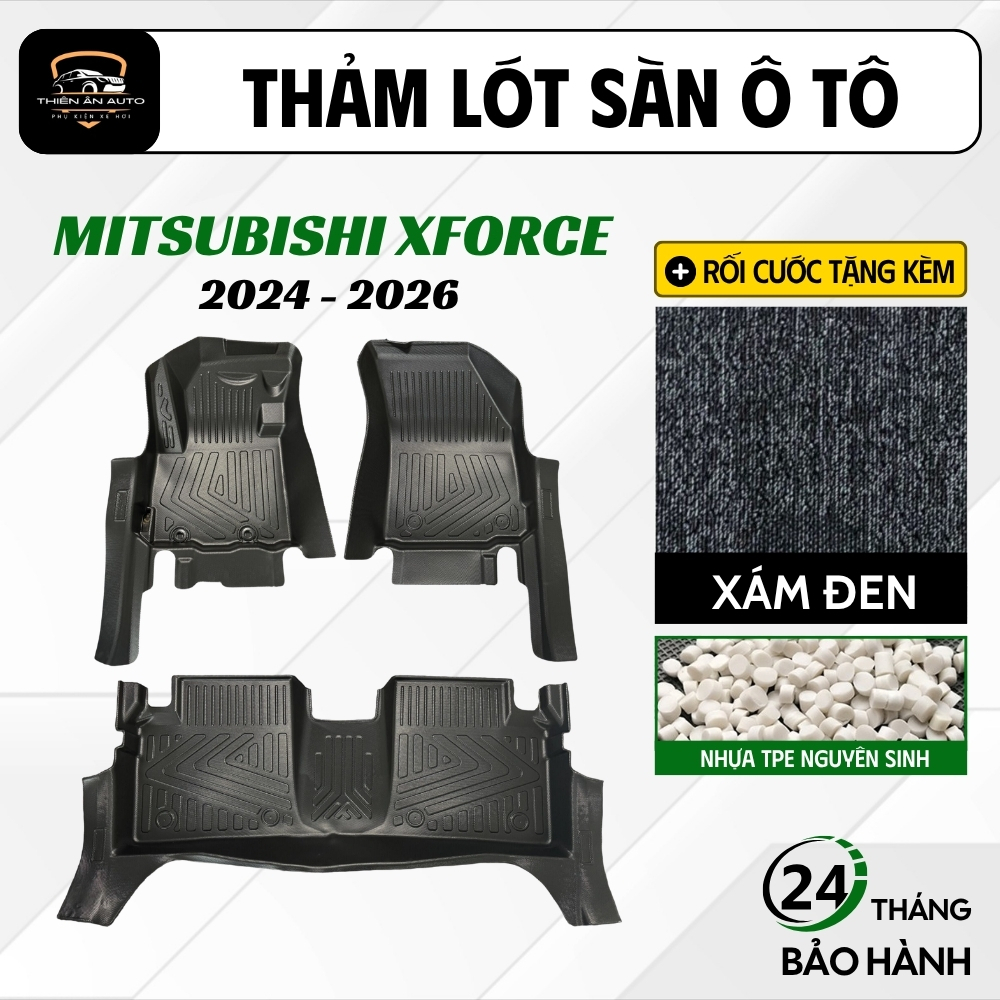 Thảm Lót Sàn Ô Tô Mitsubishi Xforce 2024-26 Nhựa TPE Cao Cấp, Thảm Lót Sàn Th Carmatt Đúc Khuôn, Bảo