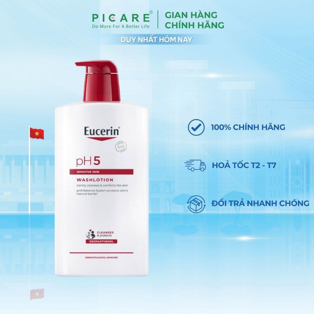Sữa tắm dành cho da nhạy cảm Eucerin Washlotion pH5 Eucerin 1000ml