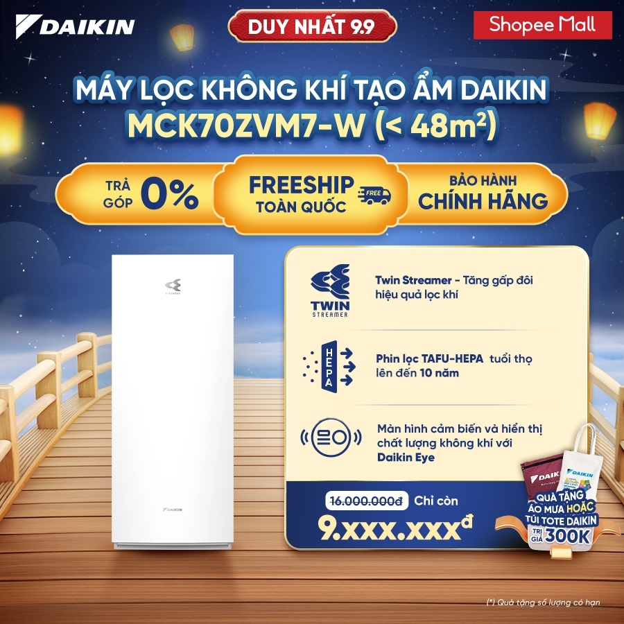Máy lọc không khí Daikin tạo ẩm cao cấp MCK70ZVM7