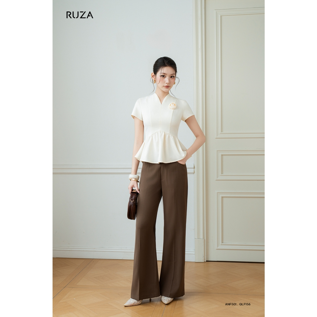 Quần tây nữ ống loe RUZA thời trang công sở chất dày dặn QLF155 QLF156