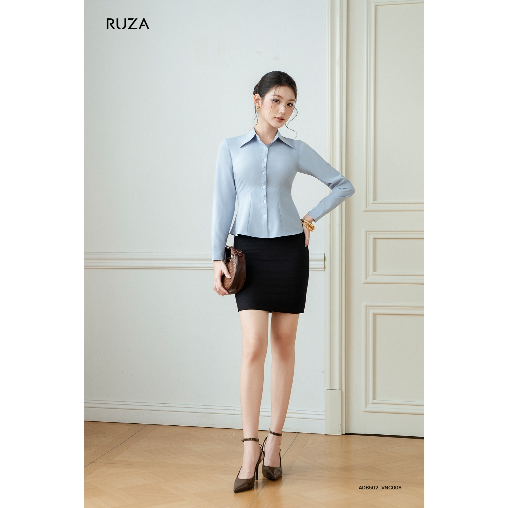 Chân váy ngắn nữ RUZA lụa chéo dáng công sở thời trang thanh lịch RUZA VNC008 09