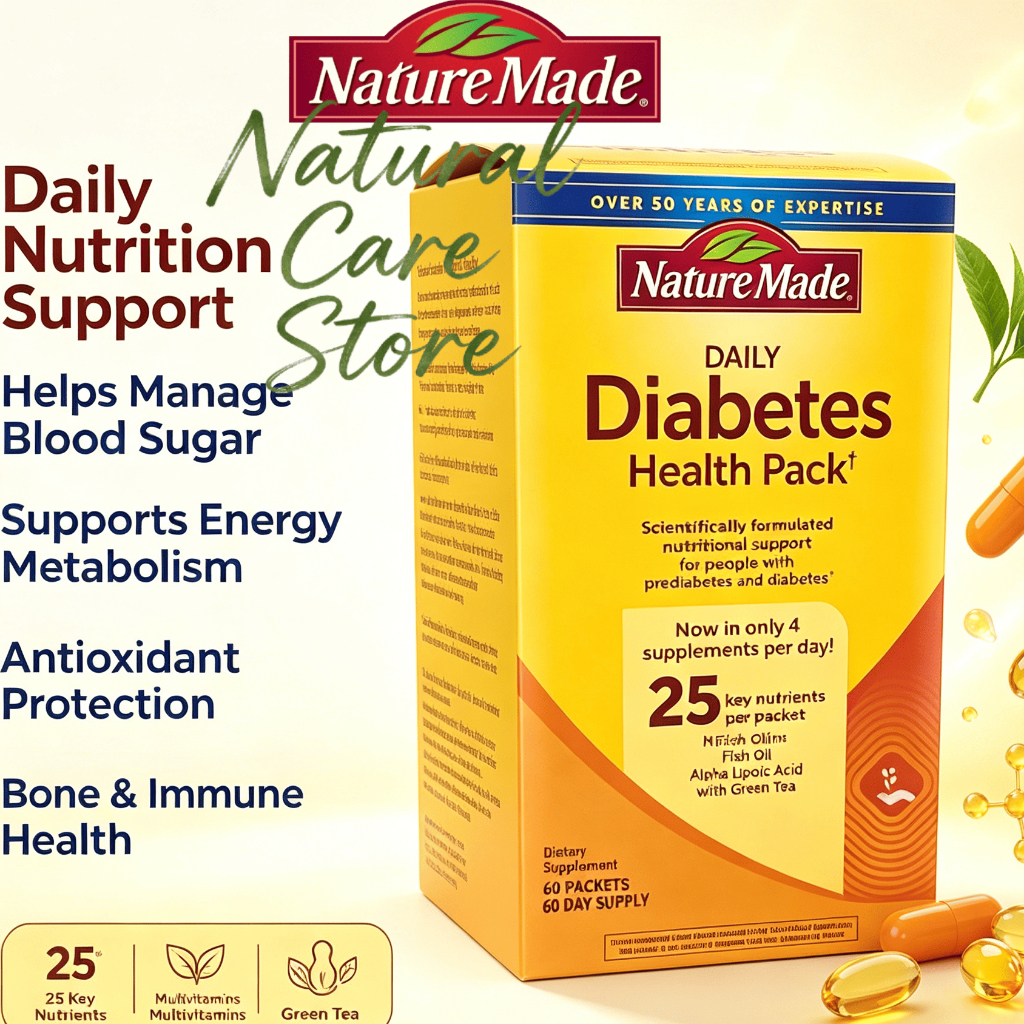 【Nhập khẩu từ Mỹ】Viên uống Nature Made Daily Diabetes Health Pack 60 gói