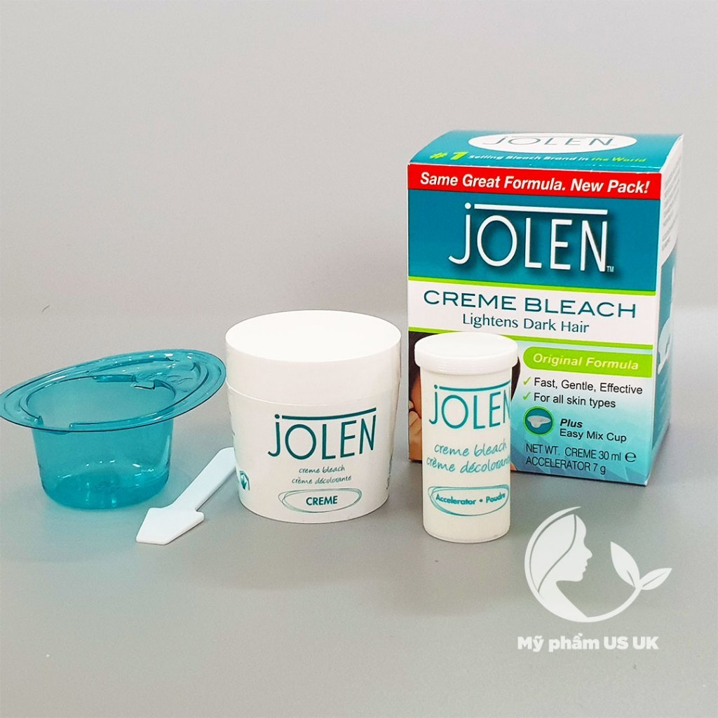 Kem nhạt màu lông Jolen Creme Bleach 30ml UK Original cho lông cứng và đen Hàng Air
