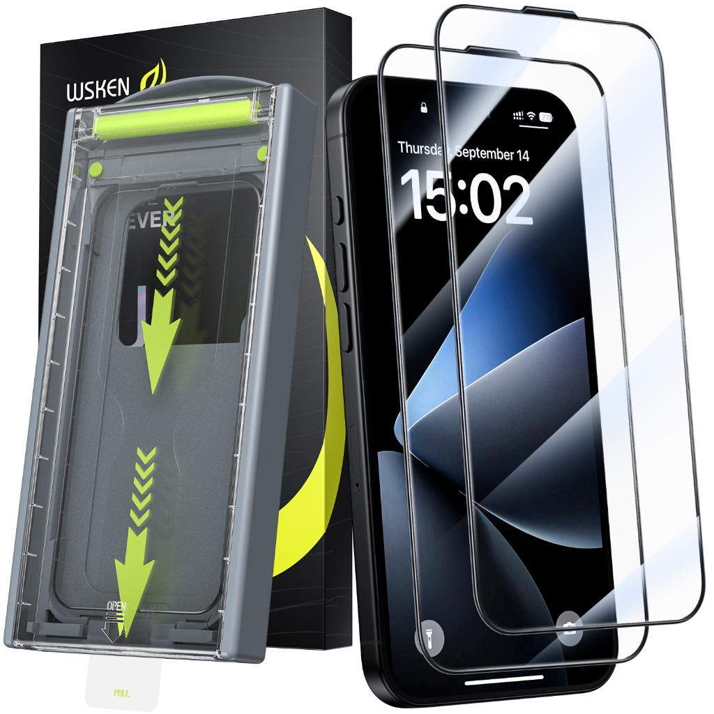 WSKEN Kính Cường Lực iPhone 18 promax Kèm Dụng Cụ | Chống Vỡ Viền, Không Bám Mồ Hôi, Dễ Dàng Lau Sạc