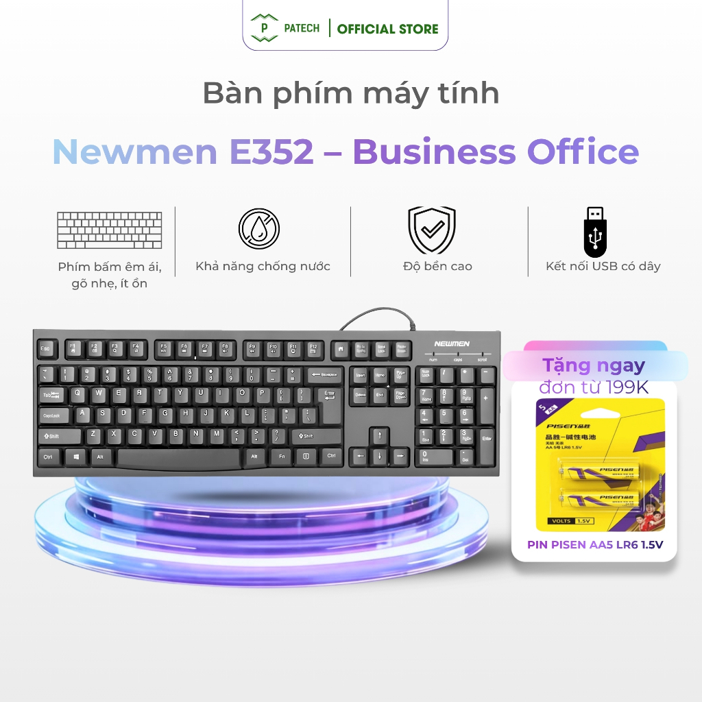 Bàn phím máy tính có dây Newmen E352 – Business Office