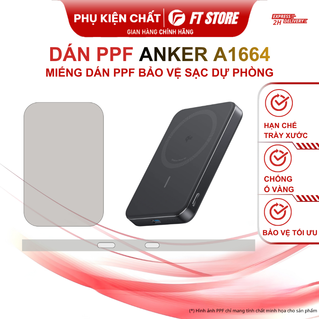 Miếng dán PPF sạc dự phòng Anker  A1664 10000mAh, chống trầy xước bảo vệ tối ưu