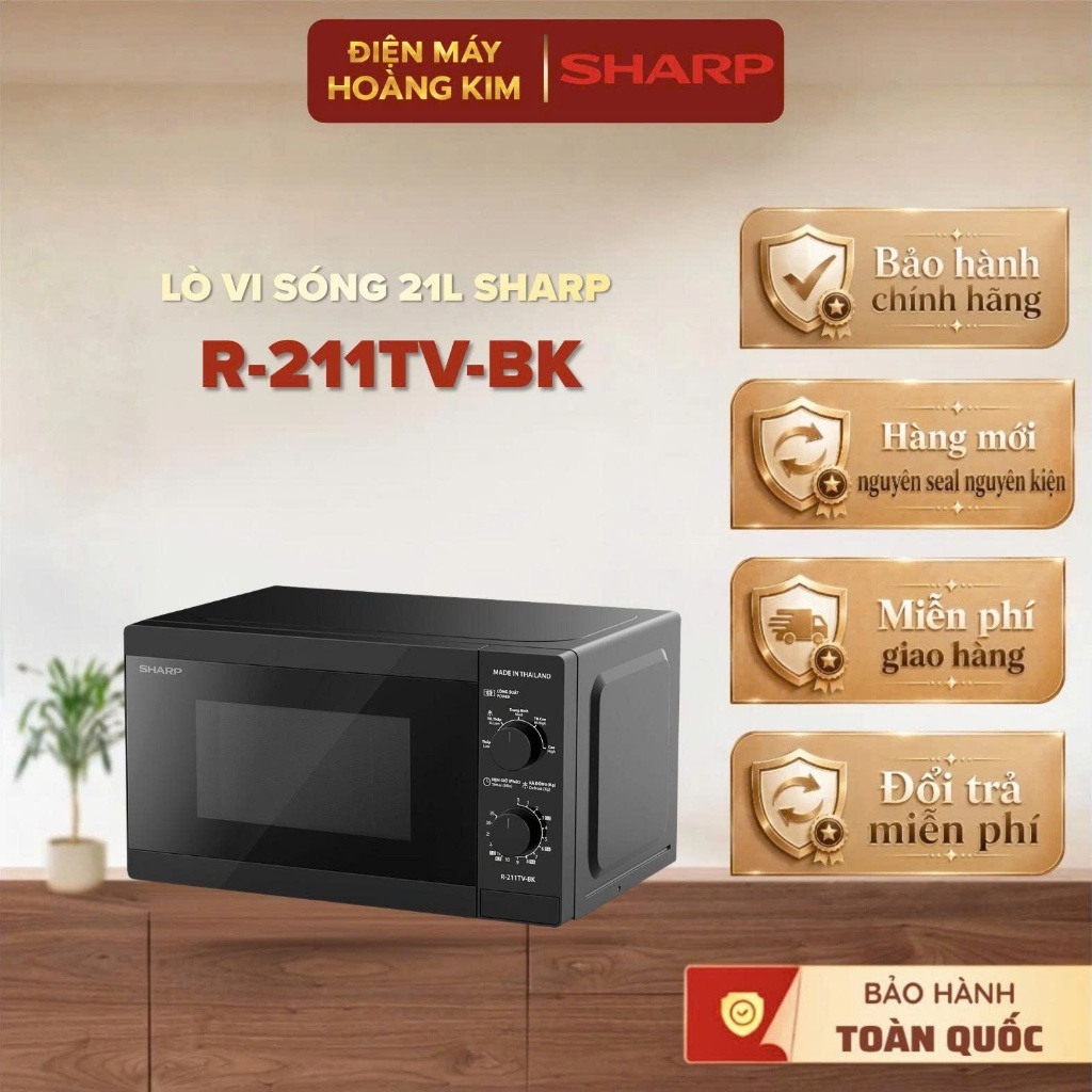 Lò vi sóng 21L Sharp R-211TV-BK Chính Hãng