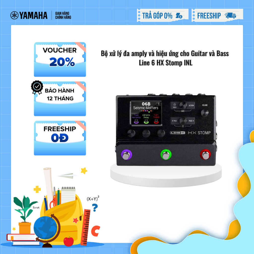 Bộ xử lý đa amply và hiệu ứng cho Guitar và Bass Line 6 HX Stomp INL