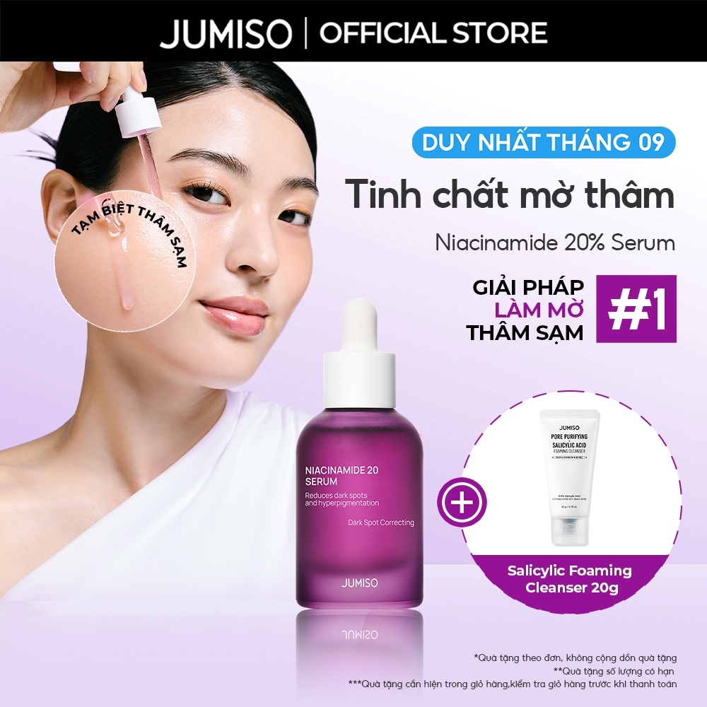 [Niacinamide 20%] Tinh Chất Dưỡng Sáng, Mờ Thâm Mụn, Kiềm Dầu, Thu Nhỏ Lỗ Chân Lông JUMISO Serum 40m