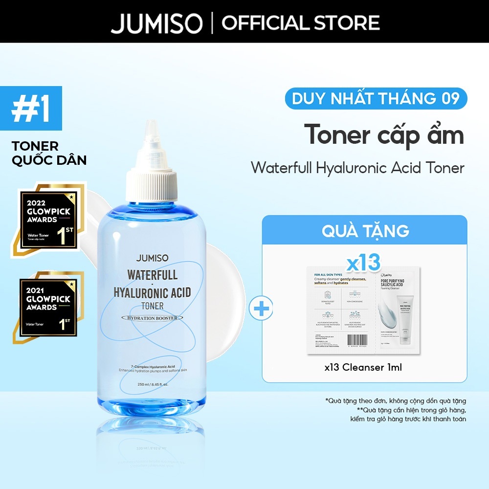 [Mua 1 Tặng 10] Nước hoa hồng (Toner) cấp ẩm sâu, cân bằng, phục hồi da nhạy cảm JUMISO 250ml