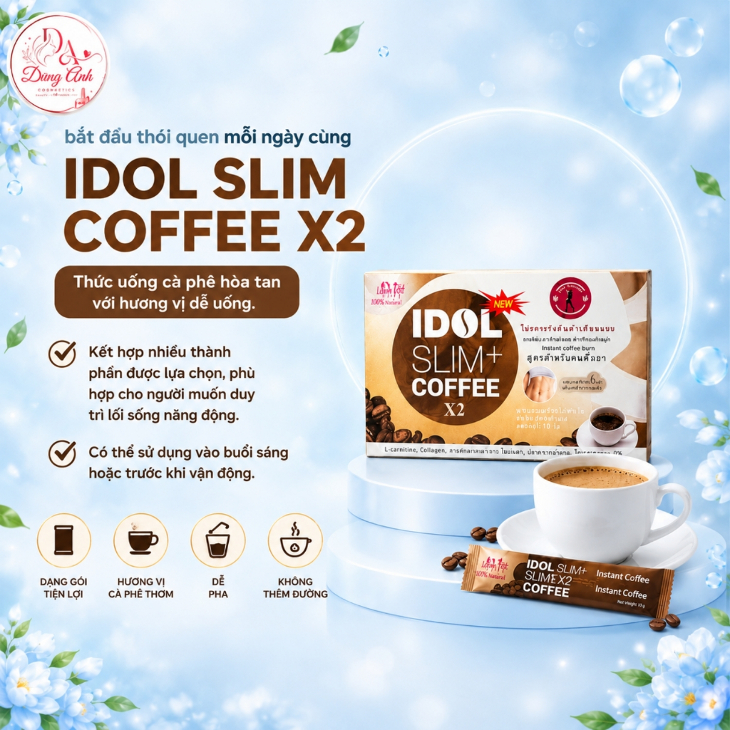 IDOL SLIM Coffee X2 Cà Phê Hòa Tan Cao Cấp Dễ Pha Phù Hợp Cho Người Bận Rộn