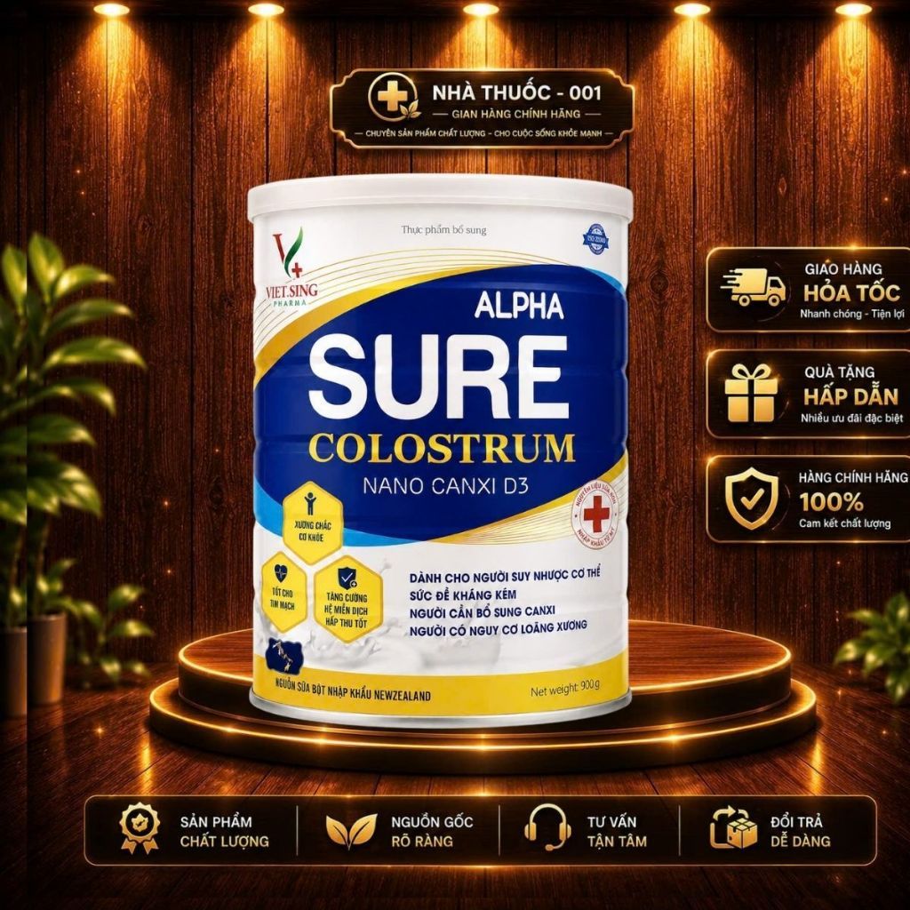 sữa Alpha Sure Colostrum Nano Canxi D3 – Dinh dưỡng hỗ trợ xương khỏe, tăng đề kháng và nâng cao thể