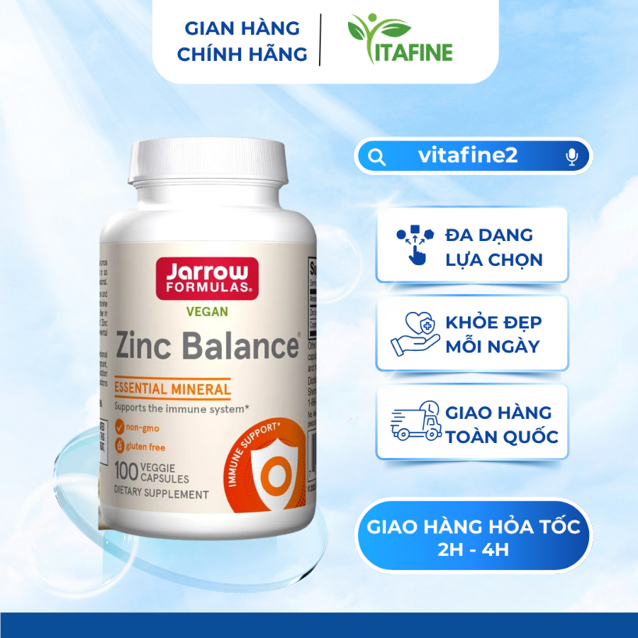 Jarrow Zinc Balance 15 mg – Bổ Sung Kẽm Và Đồng, Hỗ Trợ Sức Khỏe Miễn Dịch
