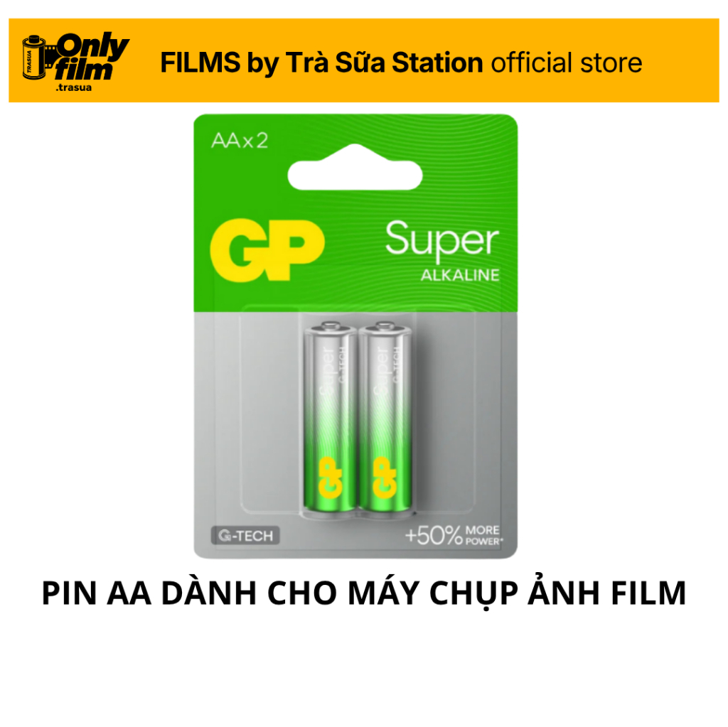 Pin GP AA Super Alkaline vỉ 2 viên dành cho máy ảnh Instax Mini 12 - mini 13 - Wide 400