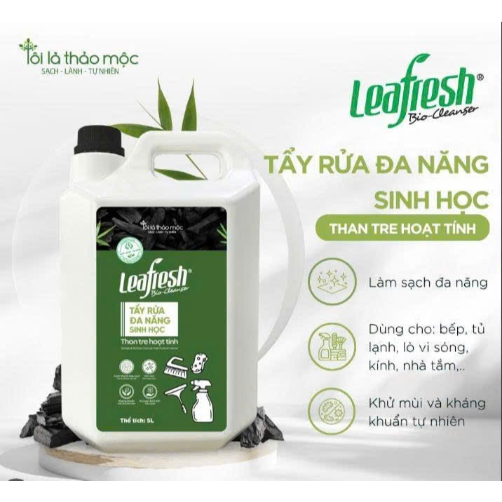 Tẩy Rửa Sinh Học Leafresh 500ml 5L – Than Tre Hoạt Tính Làm Sạch Khử Mùi Kháng Khuẩn Tự Nhiên