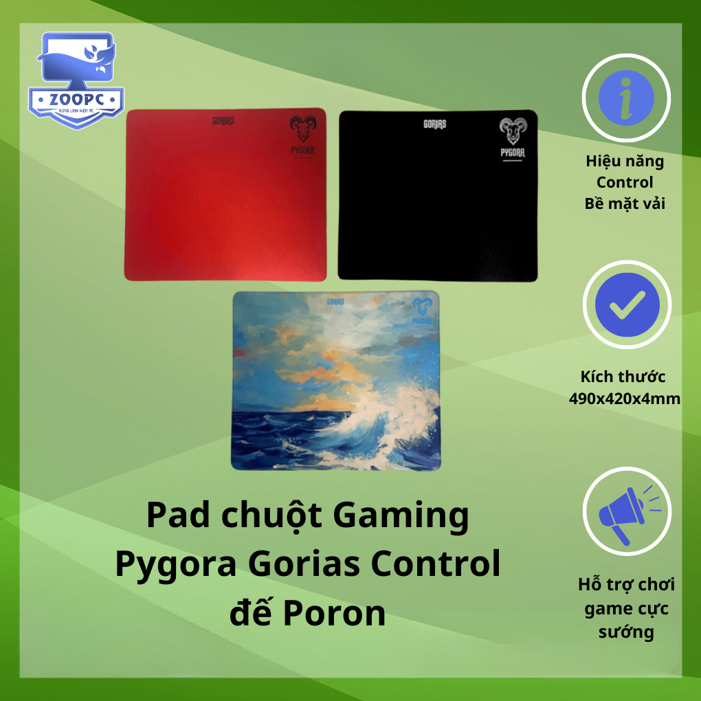 Pad chuột Gaming Pygora Gorias Control đế Poron | ZOOPC STORE