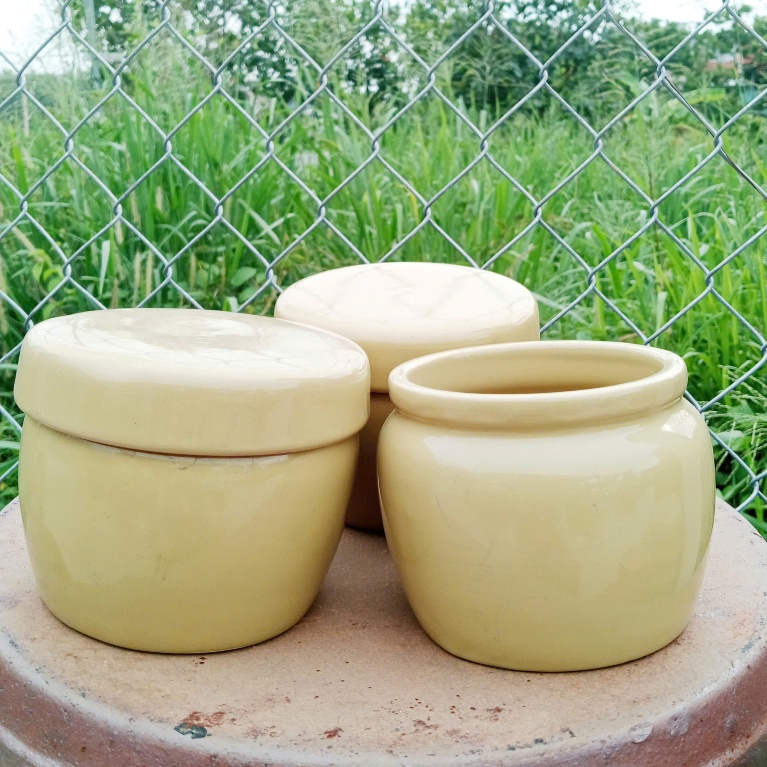 Thố Vàng - Hũ Men Vàng Có Nắp – Hũ Đựng Đa Năng – Hũ Vàng - Hũ Đựng Đồ Khô, Bánh Kẹo