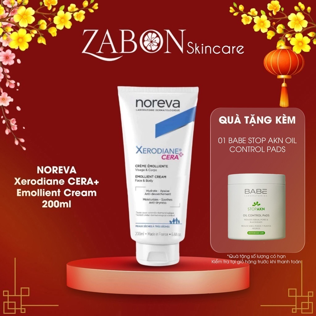 Kem Noreva Xerodiane CERA+ Relipidant Nourishing Balm Dưỡng Ẩm Cho Da Nhạy Cảm 200ml