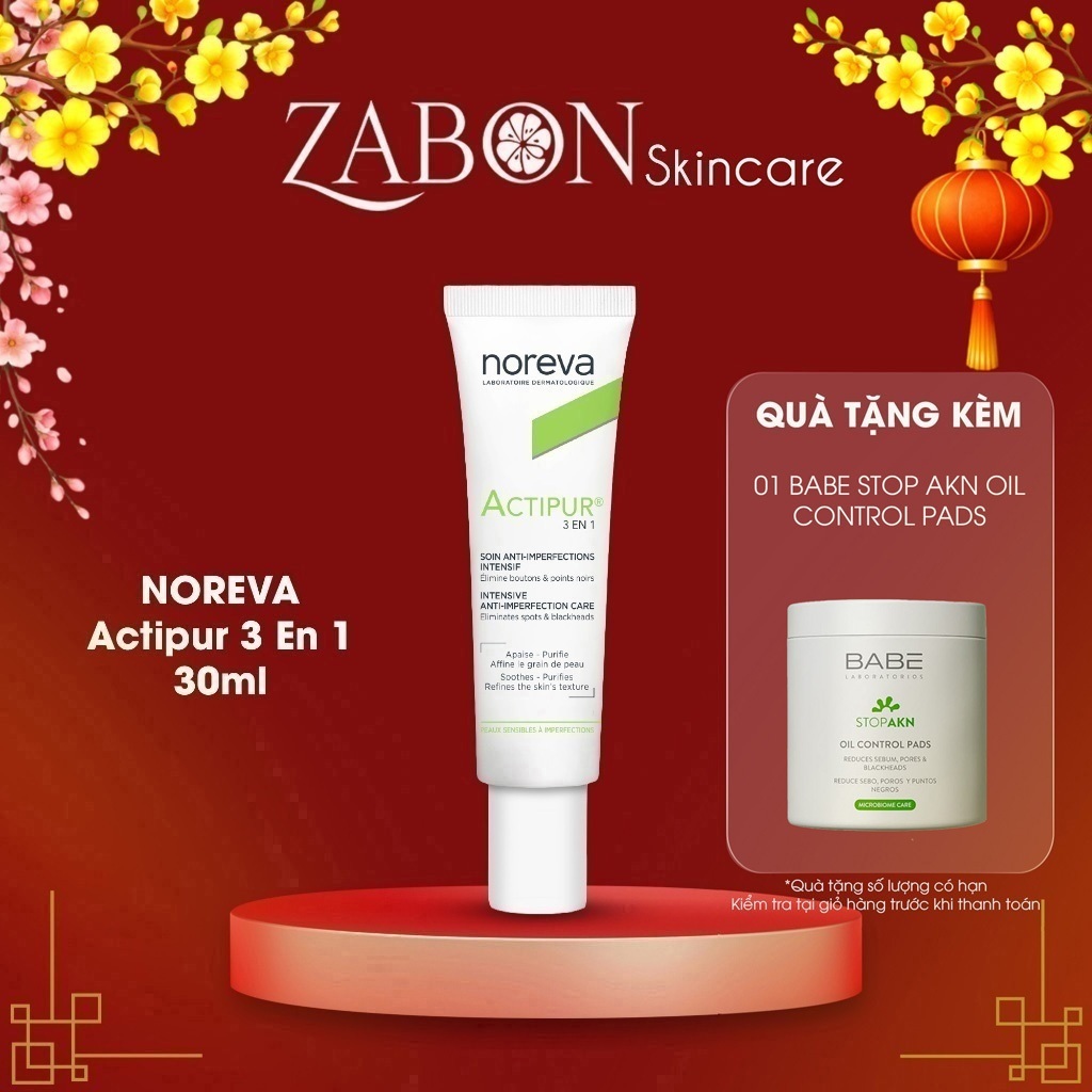 Kem Noreva Actipur 3 En 1 bôi giảm mụn 30ml