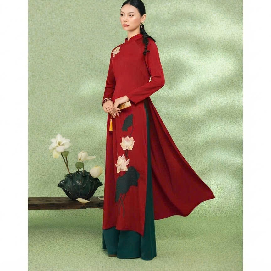 NEM FASHION Quần áo dài xanh lá đậm Q02332