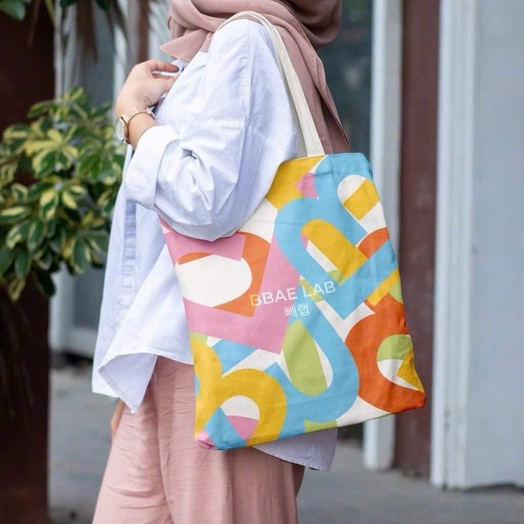 PQS - Túi vải canvas Tote Balporo BBae Lab Hàn Quốc 33x38.5cm