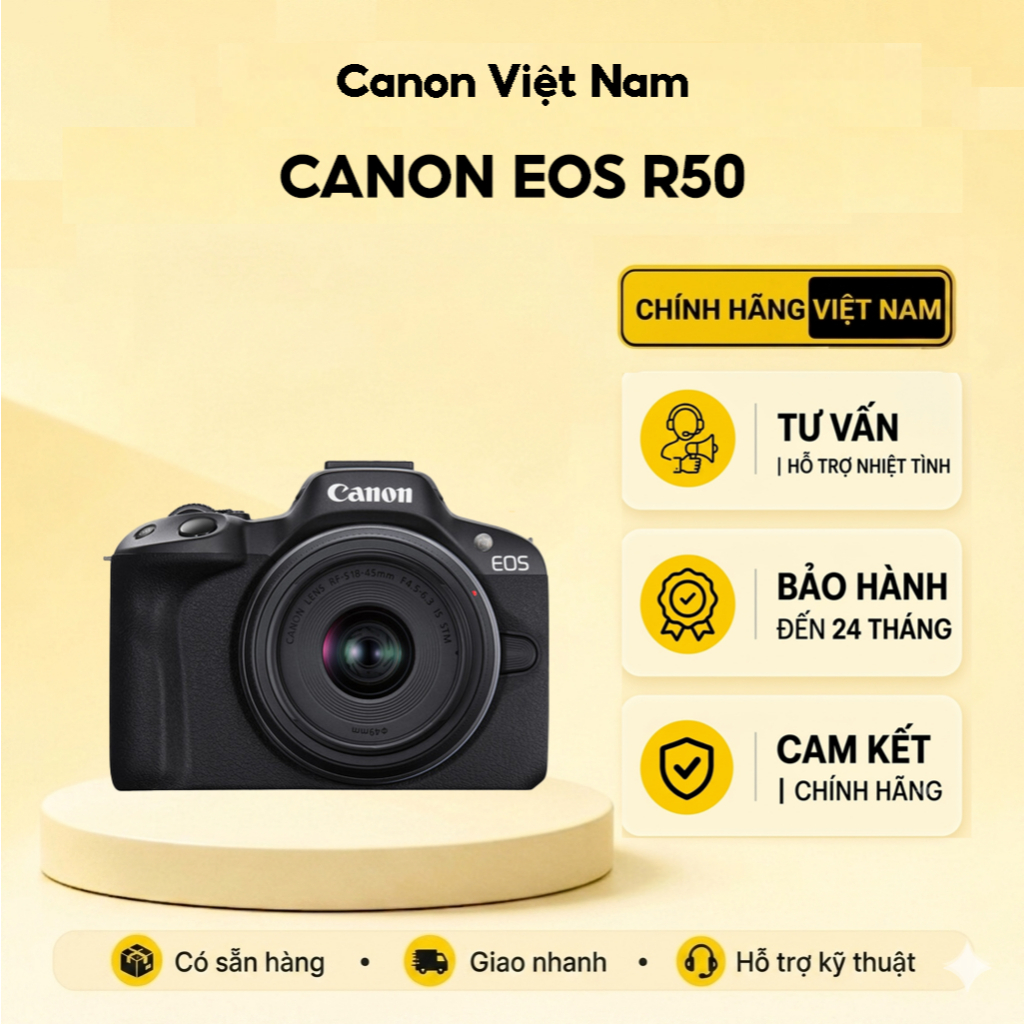 Máy ảnh Canon EOS R50 + Lens 18-45mm Chính hãng bảo hành 24 tháng