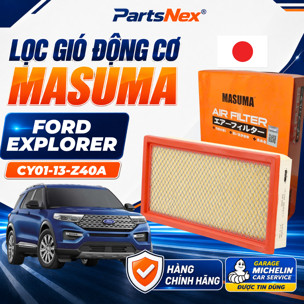 Lọc Gió Động Cơ Masuma Ford Explorer 2011-2019 Cao Cấp Nhật Bản OEM CY01-13-Z40A MFA-Z400 LỌC GIÓ PU
