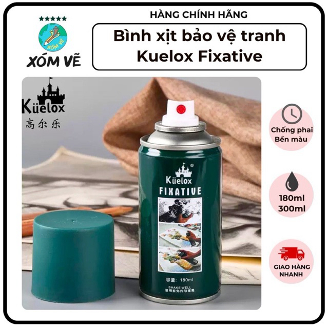 [XÓM VẼ] Bình xịt bảo vệ tranh Kuelox Fixative bền màu, chống nước, hàng chính hãng