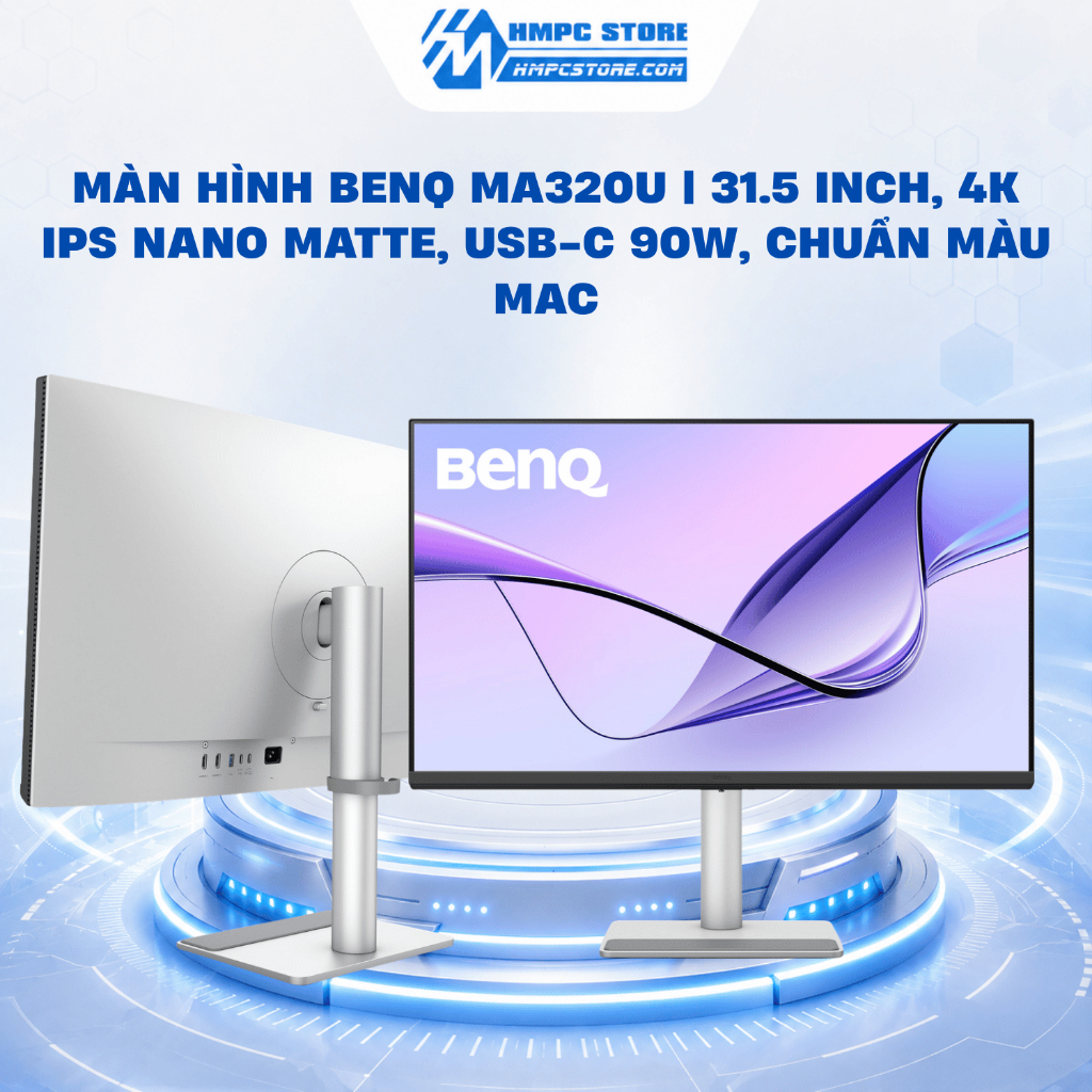 Màn hình BenQ MA320U | 31.5 Inch, 4K IPS Nano Matte, USB-C 90W, chuẩn màu Mac, bảo hành 3 năm