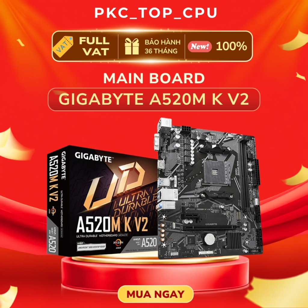 ( Full VAT ) Bo mạch chủ - Mainboard Gigabyte A520M-K V2