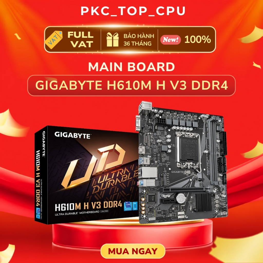 ( Full VAT ) Bo mạch chủ - Mainboard Gigabyte H610M H V3 DDR4