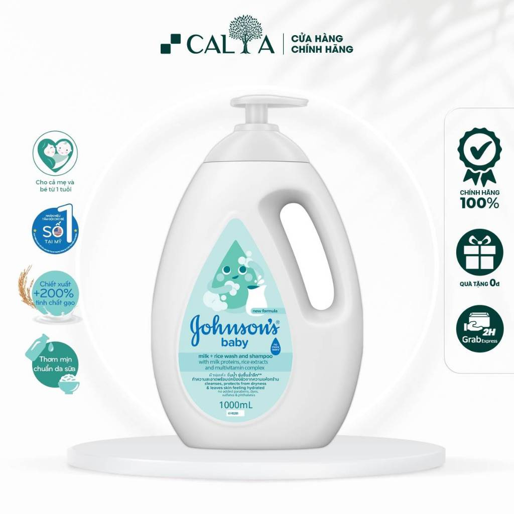Sữa Tắm Johnson's Baby Cho Bé Từ Sữa Và Gạo Dưỡng Ẩm - Johnson's Baby Milk + Rice Baby Bath 1000ml