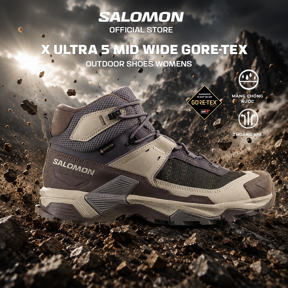 Giày Hiking Nữ Salomon Shoes X Ultra 5 Mid Wide Gore‑Tex L47854900