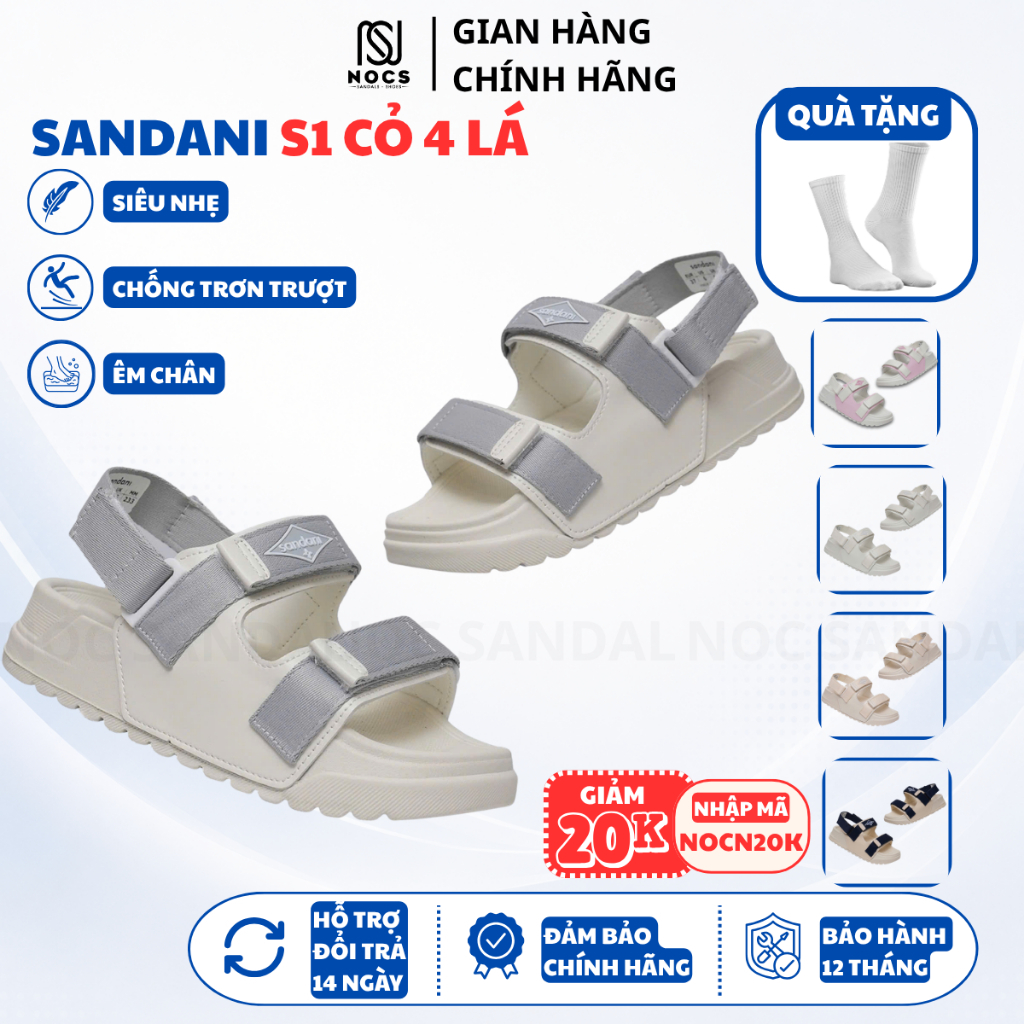 Giày Sandal Cỏ Bốn Lá Nữ SANDANI S1 NOC Dép Quai Hậu Nữ 2 Quai Ngang Giày Nữ Nhẹ-Bền-Dễ Thương