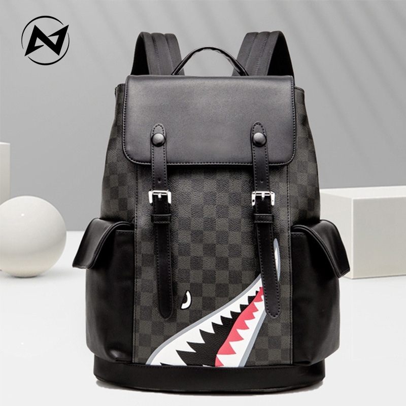 ✅ [HÀNG CHÍNH HÃNG + CÓ VIDEO THẬT] Balo Da HIMNAM BAPE Shark Unisex Backpack - HN5494 | BÁN CHẠY NH