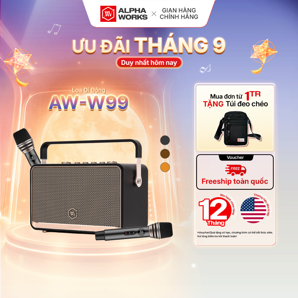 Loa Di Động Retro Alpha Works W99