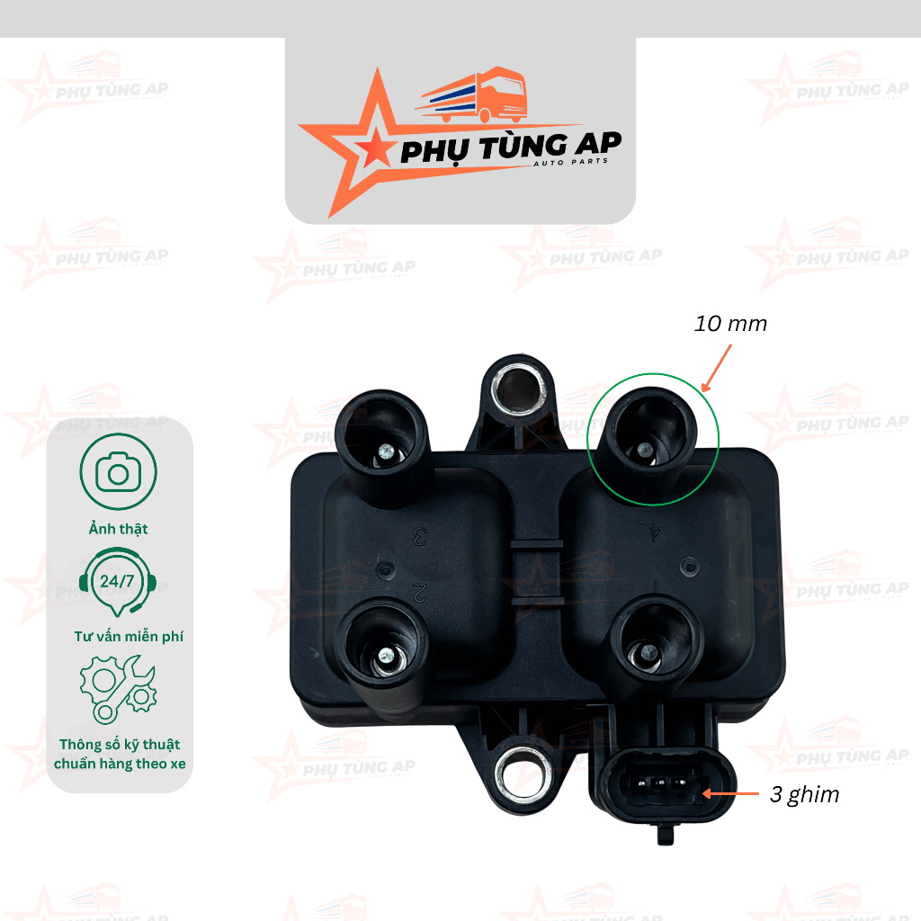 Mobin Đánh Lửa TMT K01S -  3 ghim cắm, cho dòng xe tải nhẹ TMT K01S và các dòng xe có cùng hệ thống 