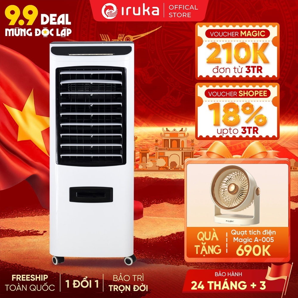 Quạt điều hòa Iruka I-99, tạo ion lọc không khí, công suất 2000W