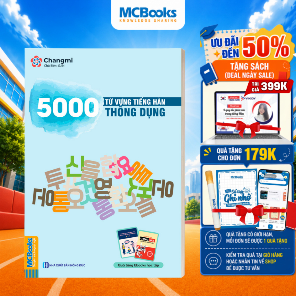 Sách - 5000 Từ Vựng Tiếng Hàn Thông Dụng - MCBooks