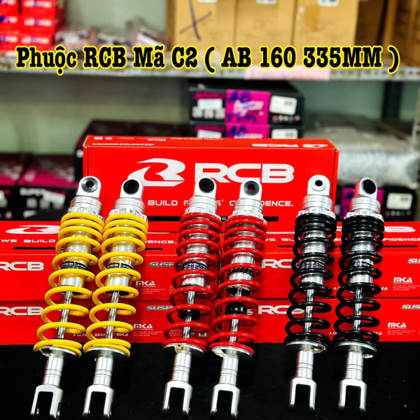 Phuộc RCB C2 cho AB125/160 - đời AB 4VAL, chiều cao phuộc 335mm (071200)