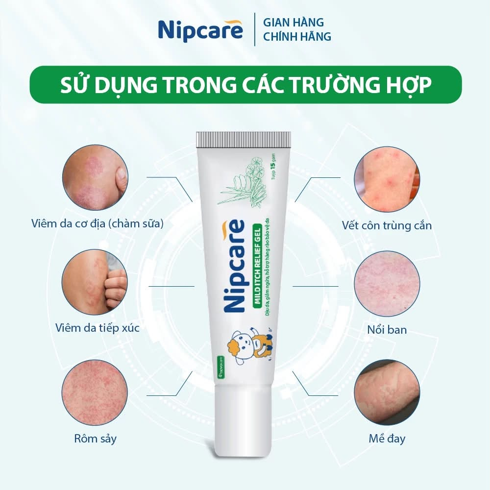 Nipcare Mild Itch Relief Gel bôi dụi da, giảm ngứa, phục hồi vết thương