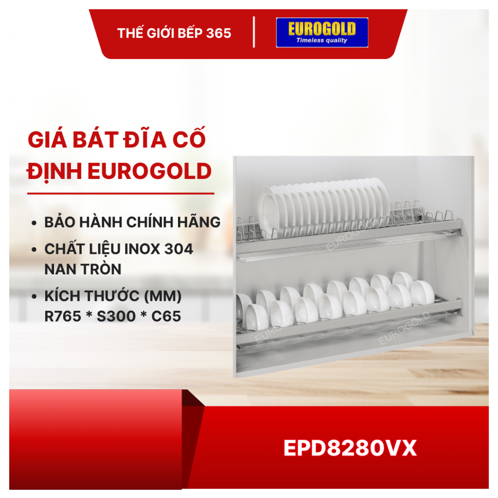 Giá Để Bát Đĩa Eurogold EPS800/EPD8280/EPD8280VX - Chống Trượt, An Toàn Khi Sử Dụng