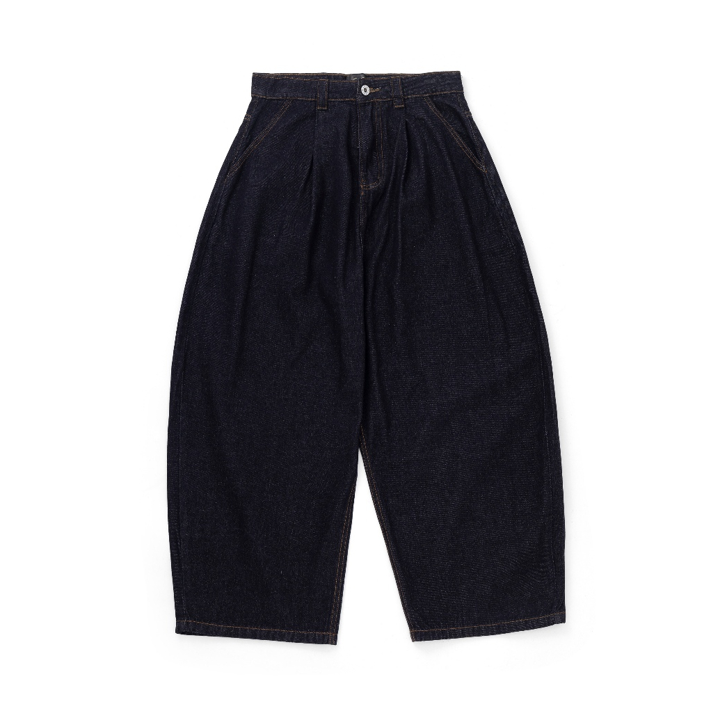 Quần Jeans Form Rộng Quần Jeans Indigo Raw Unisex Gấp Ly THEM Studio Denim Cao Cấp Basic Street Styl