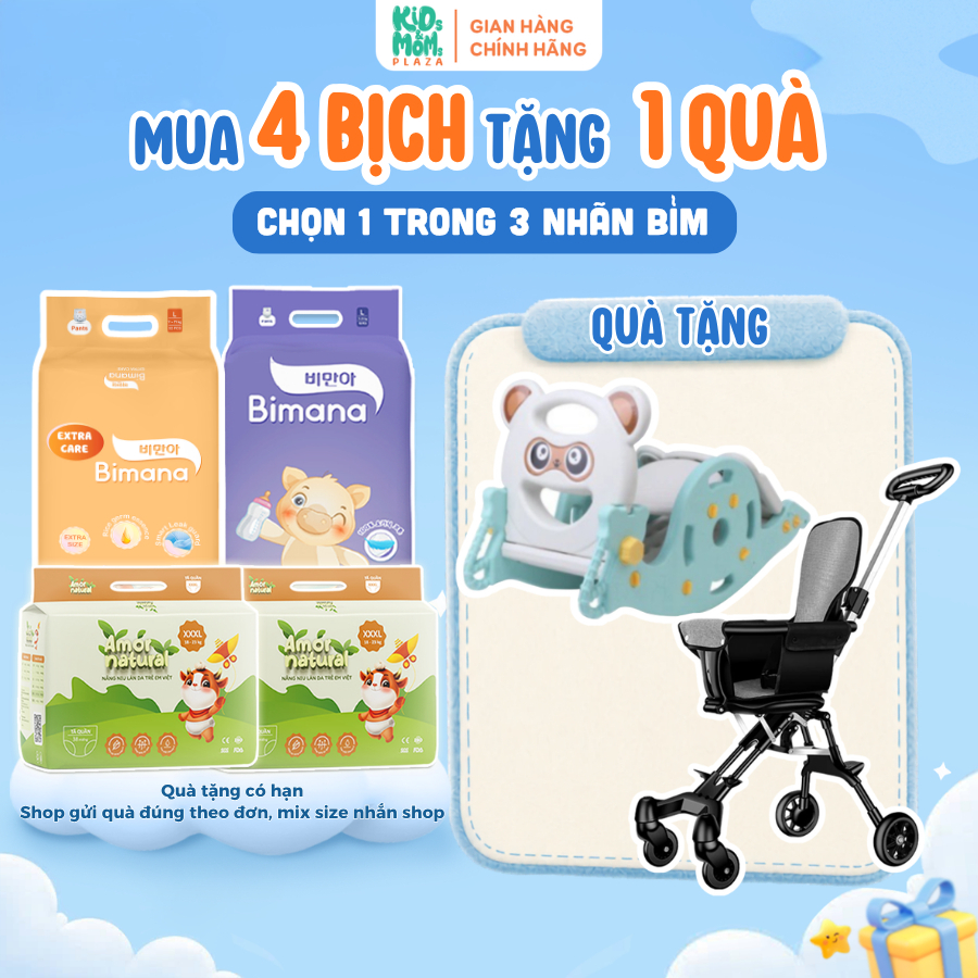 [BỈM HÈ] COMBO 4 bịch tã bỉm AMOR NATURAL/BIMANA/BIMANA EXTRA CARE thoáng mát, ngừa hăm ngày hè đủ s
